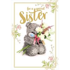 3D Holographic Sister Me to You Bear Birthday Card Image Preview
